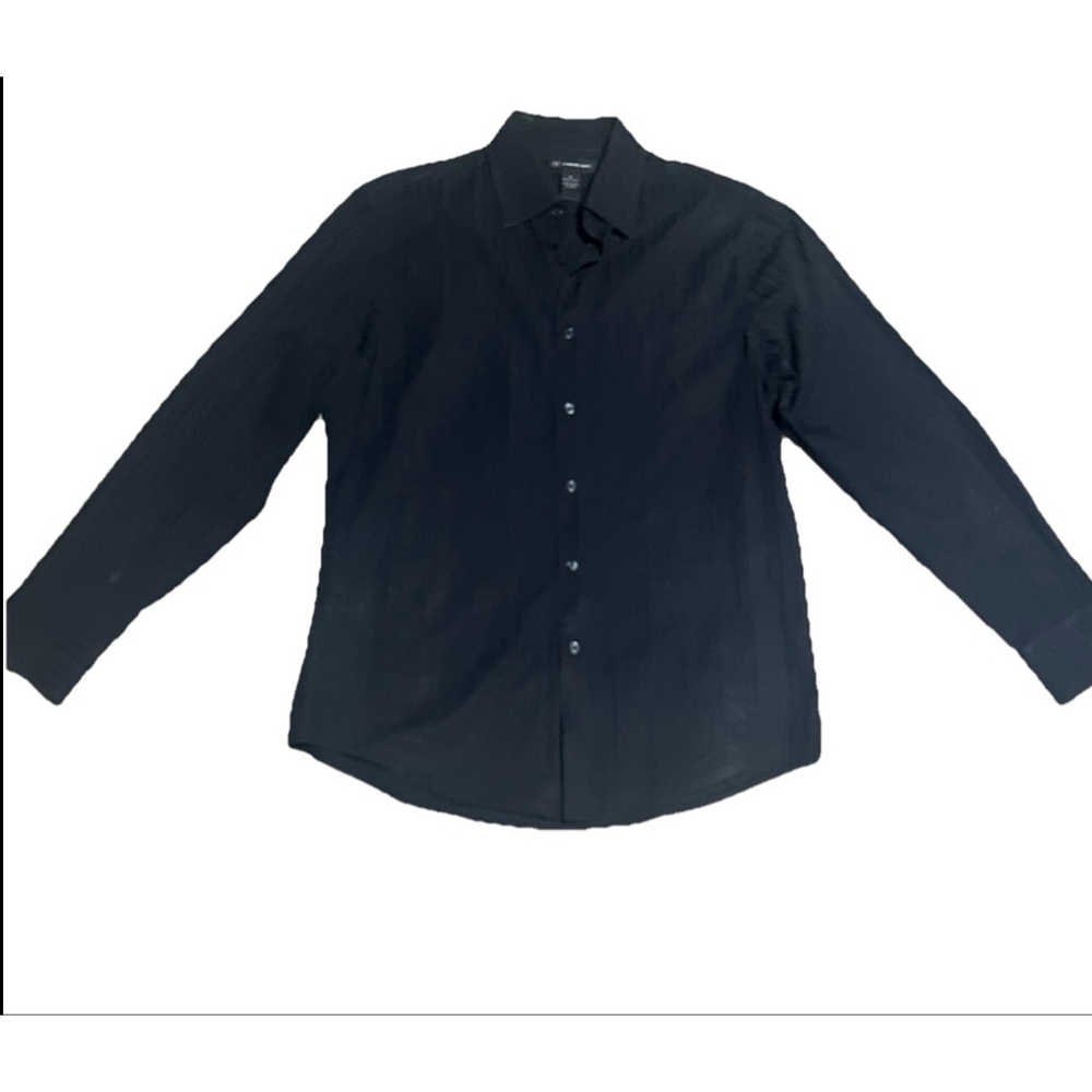 Men's INC Black Casual Button Down Shirt Medium